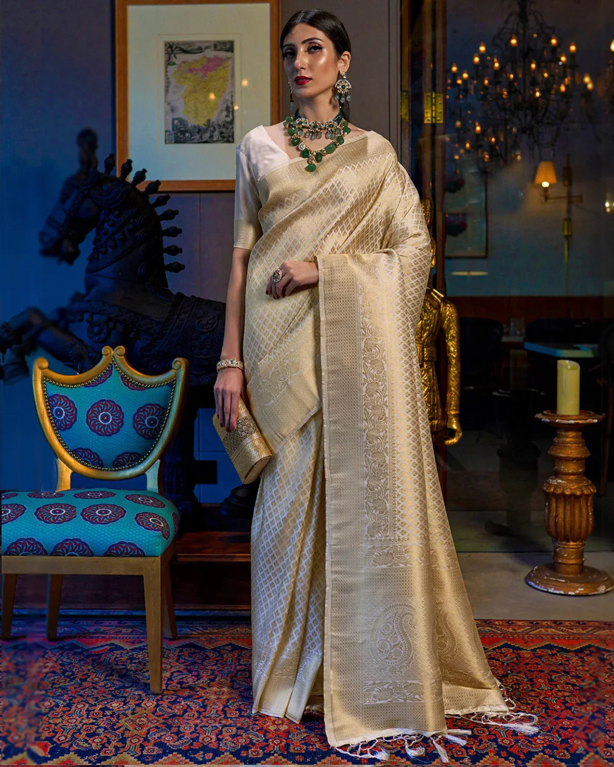 Festive Special Soft Silk Banarasi Jacquard Saree with Rich Pallu