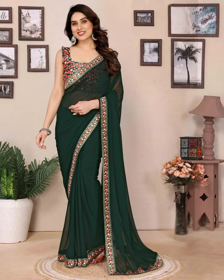 Festive Radiance Georgette Silk Designer Festival Wear Saree