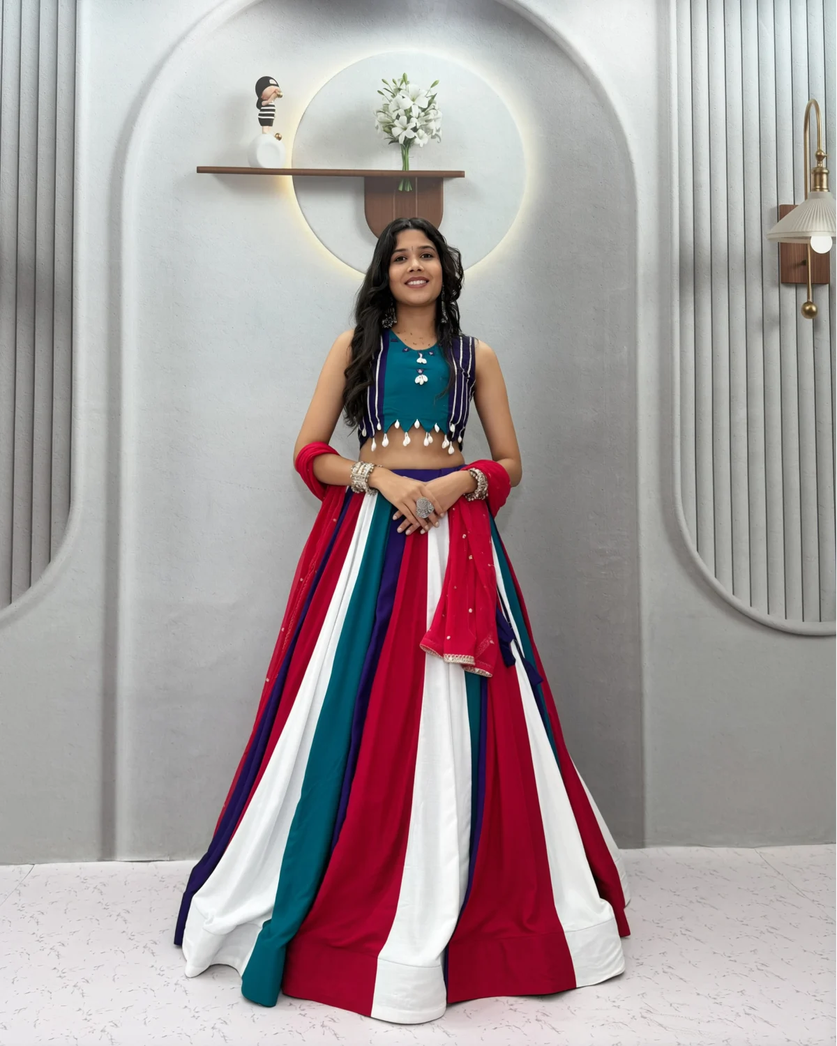 Multi Colour Pure Cotton Lehenga Choli