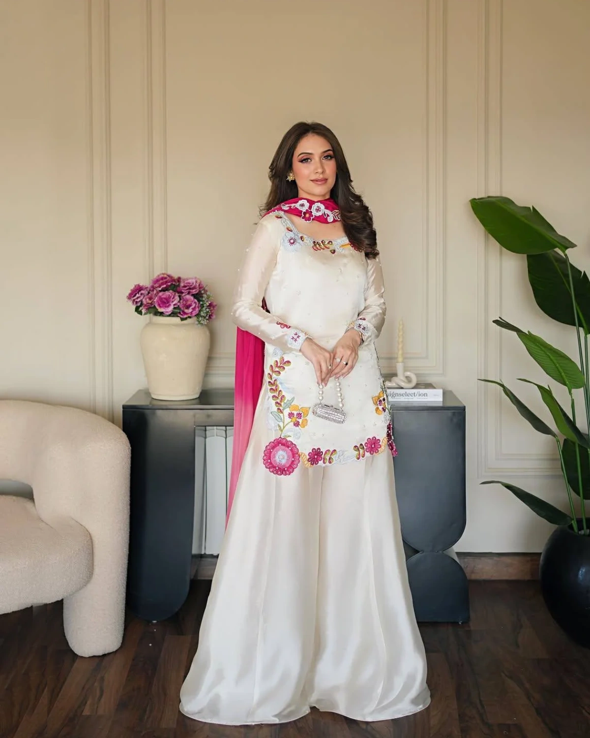 Festive Special Heavy Embroidered Kurta Palazzo Suit with Dupatta