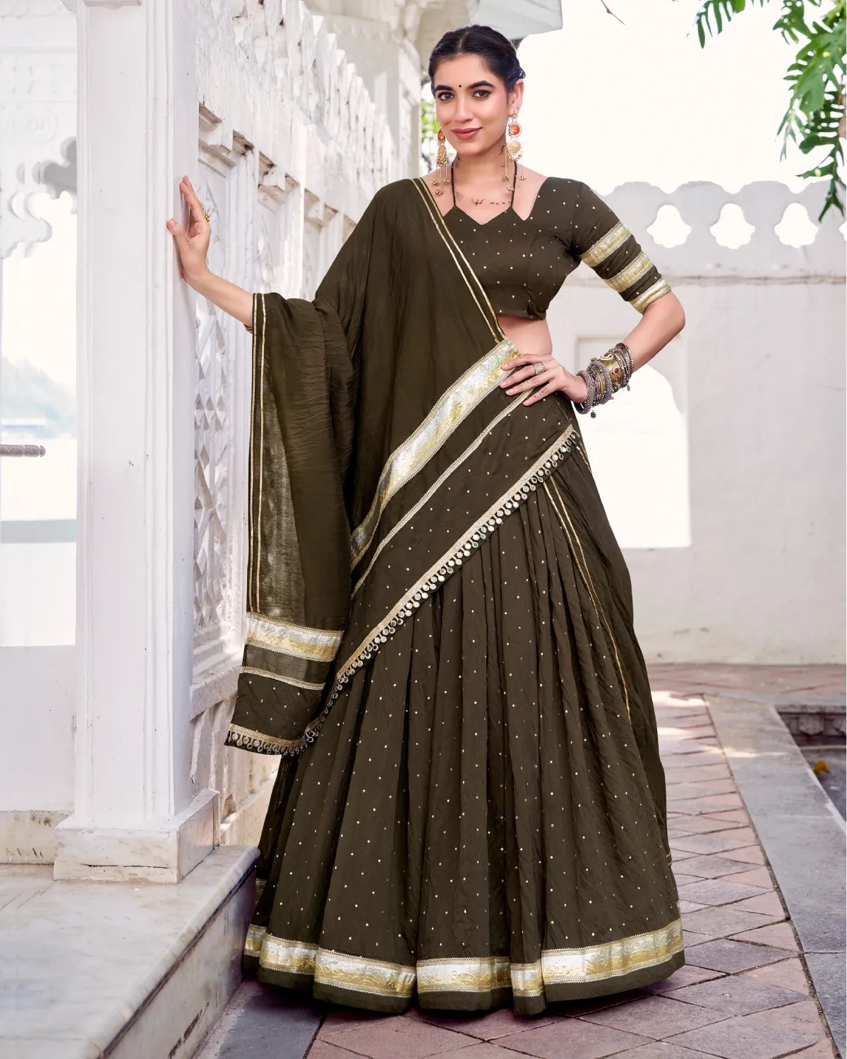 Festive Special Pure Chanderi Wedding Wear Lehenga Choli