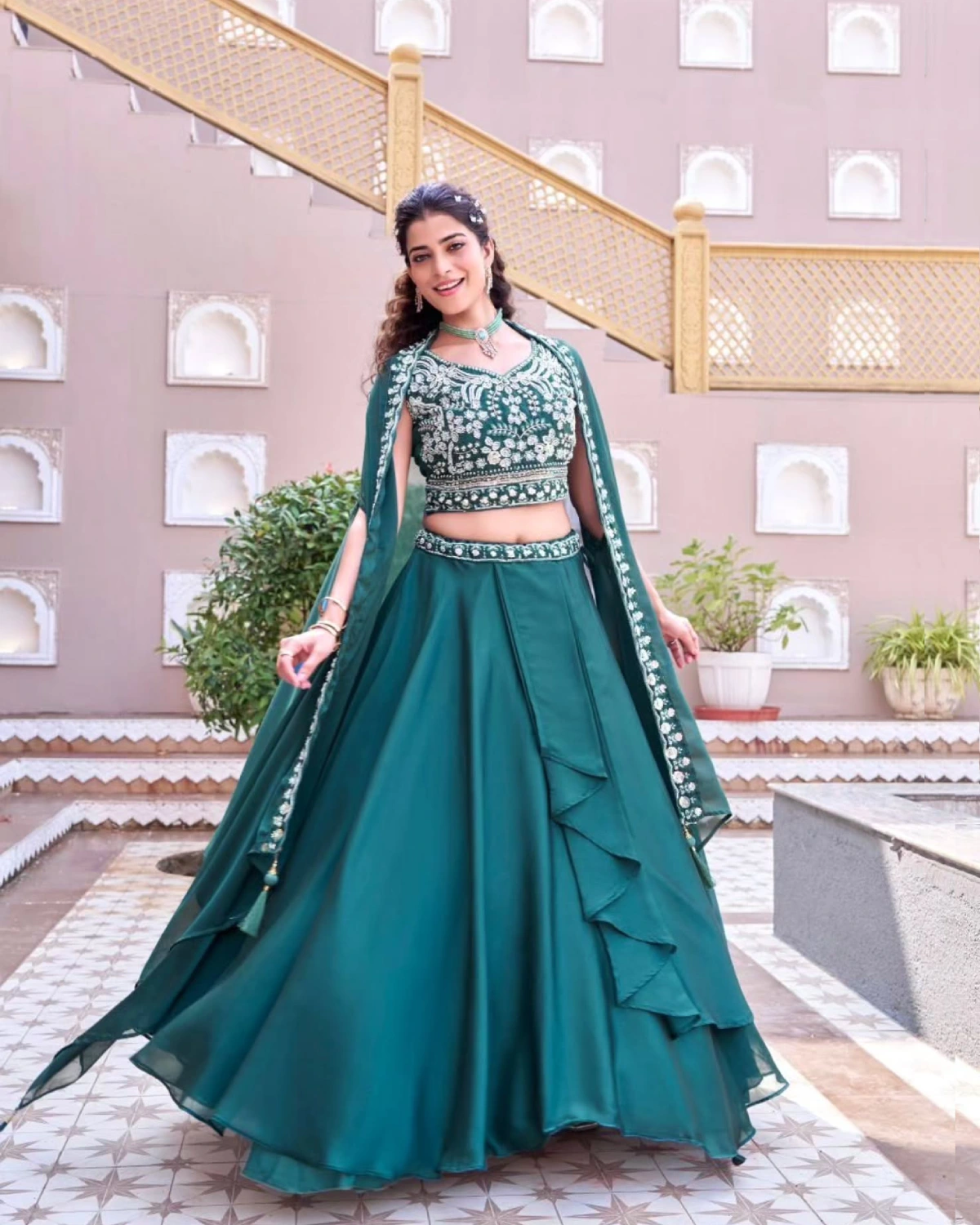 Festive Wedding Special Rangoli Silk Moti and Sequin Work Lehenga Choli